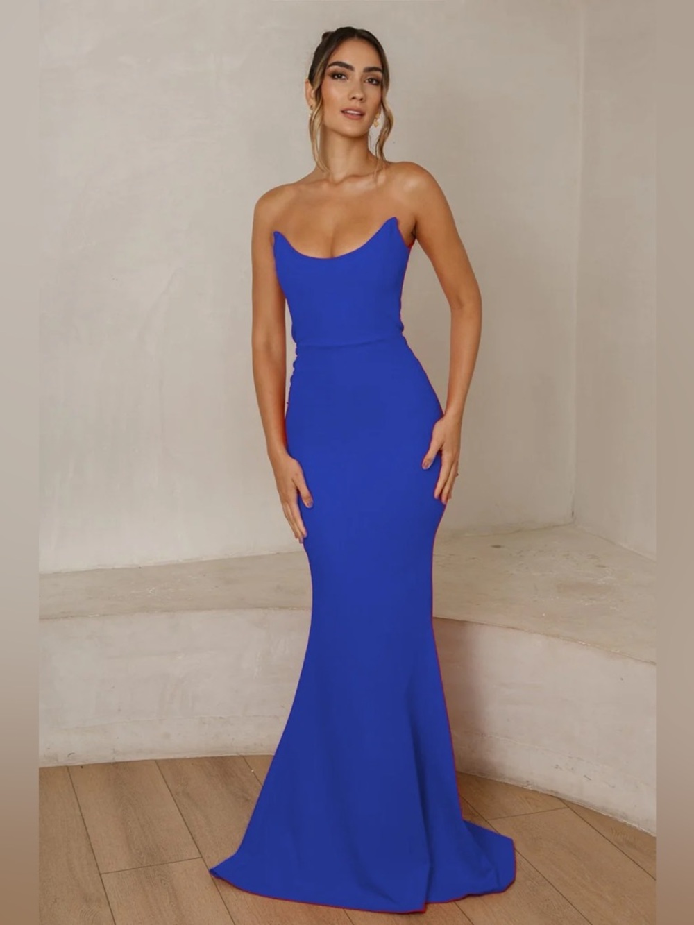 Celine Cobalt Blue Strapless Mermaid Gown